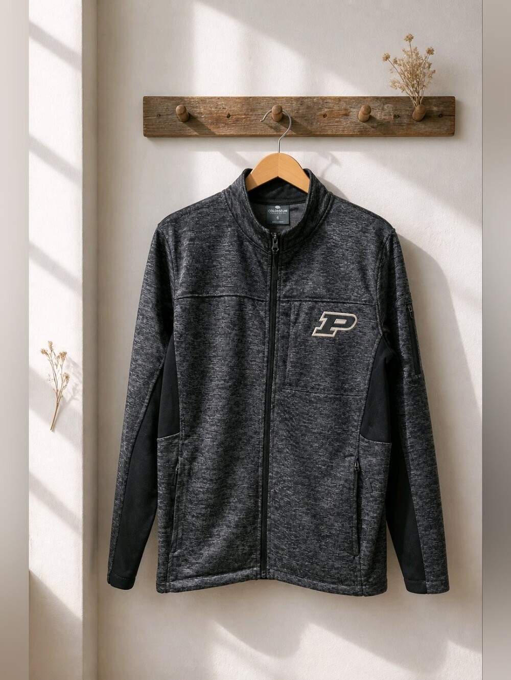 Colosseum Men's Charcoal Heather Purdue Lightweight Jacket Size Small